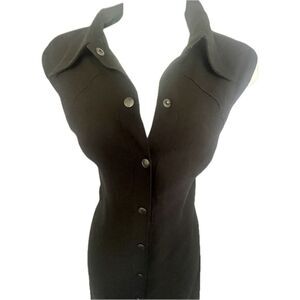 Vintage Bebe 90’s Button Up Dress Y2K Business Goth Women’s Size 8